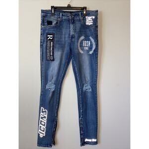 Hudson Outerwear 3M ICON Jeans BLACK 34 X 33 Restricted Wearers Only Ankle Zips